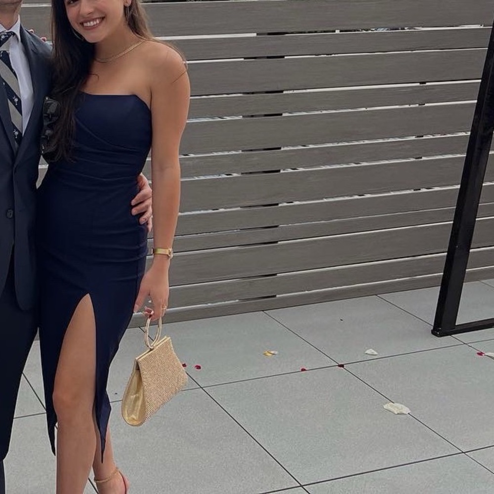 Windsor navy midi dress